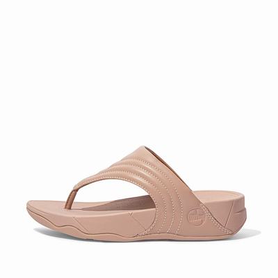 Fitflop Women's WALKSTAR Leather Toe-Post Sandals - Beige, WL6014395